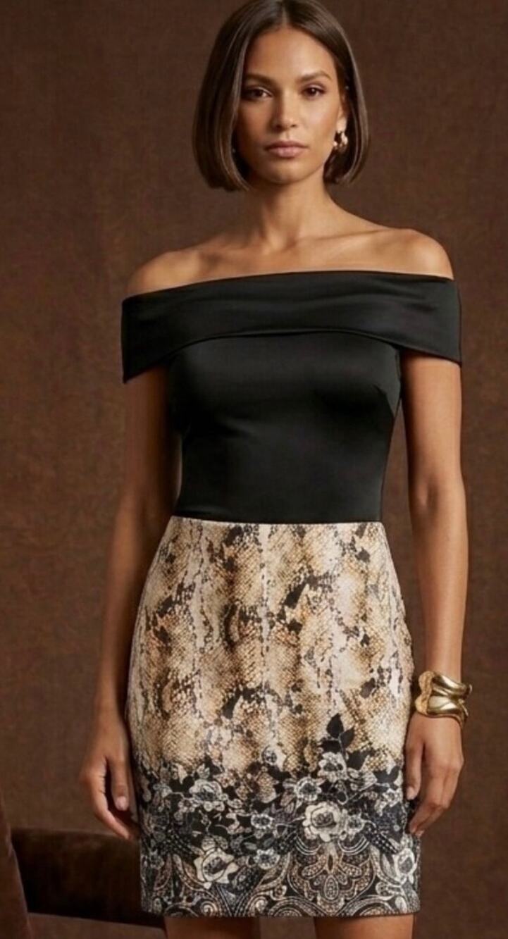 White House Black Market Snake Print Pencil Skirt sz 4